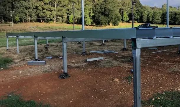 Steel footings installation showing durable metal support structures for construction projects